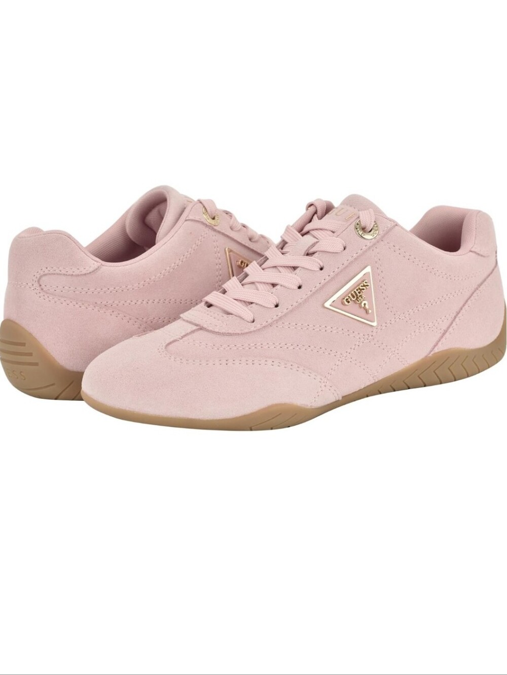 GUESS Gabiey Pink Suede Lace-Up Women's Sneakers